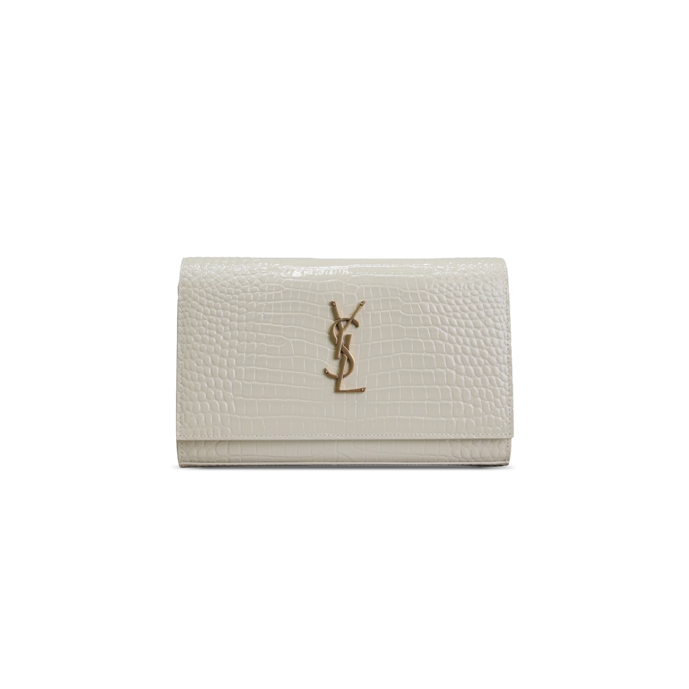Y*L cassandre chain wallet in crocodile-embossed shiny leather 743364 (23*14*4cm)